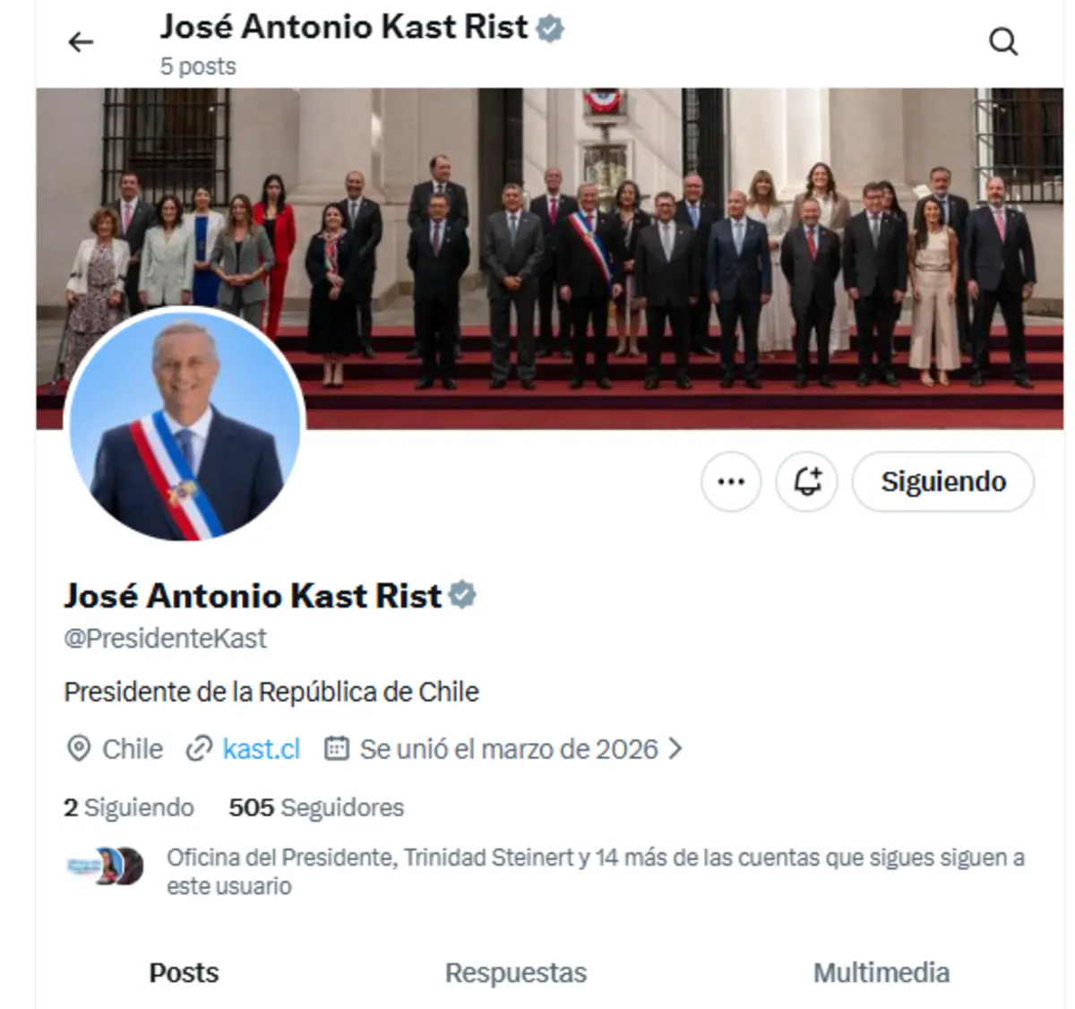 Presidente José Antonio Kast en X