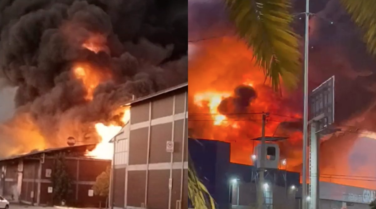 Se abre en una ventana nueva incendio Bodegas San Francisco Pudahuel 2024. Fuente: www.chilevision.cl